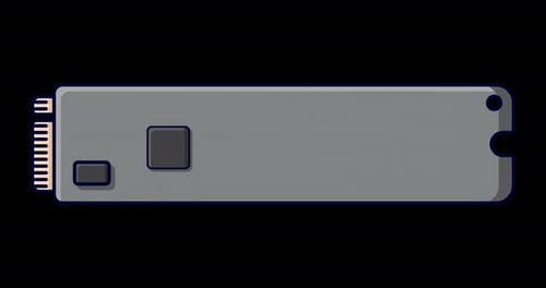 Solid state drive animation. Drive ssd storage animation. SSD M.2 illustration. Computer hardware