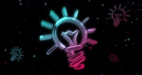 Idea bulb light creativity symbol loop digital concept