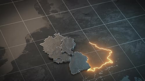 Map of Germany with Country Regions Outlines