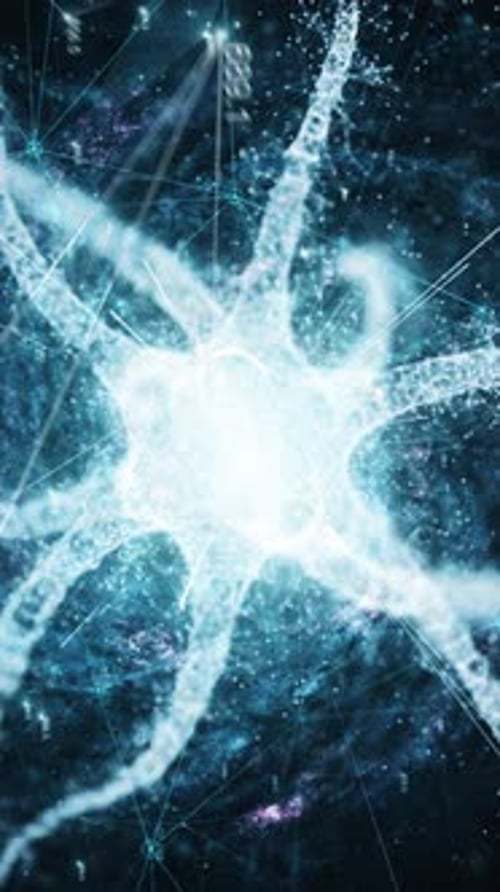 Futuristic Neural Network – Sci-Fi Digital Neuron Vertical Mobile Format Background Loop