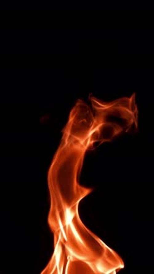Fire and Flames on a Black Background Filmed on a Highspeed Camera at 1000 Fps