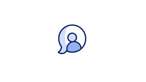 Animated Flat Design Chat Bubble Person Icon Reveal