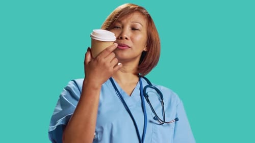 Healthcare Expert Enjoying Coffee