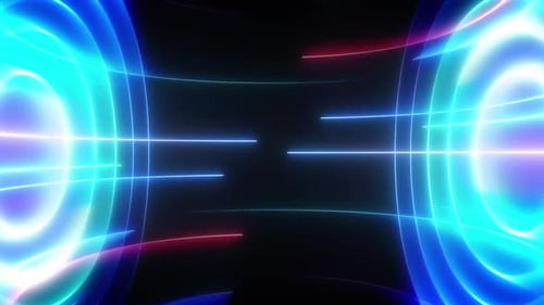 Dynamic Neon Lines Grid Tunnel Loop Background