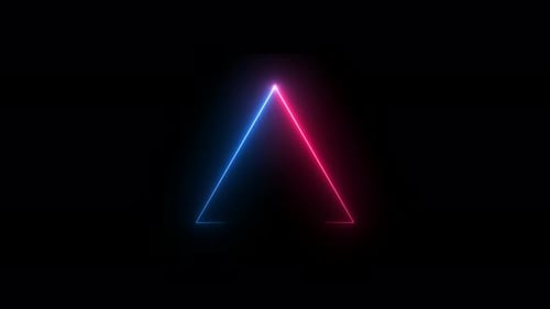 Glowing Neon Triangle Shape Loop Animation