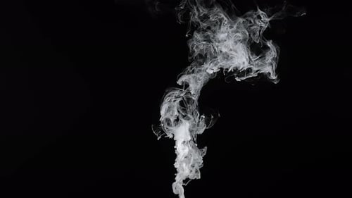 Abstract Smoke Plume Rising on Black Background