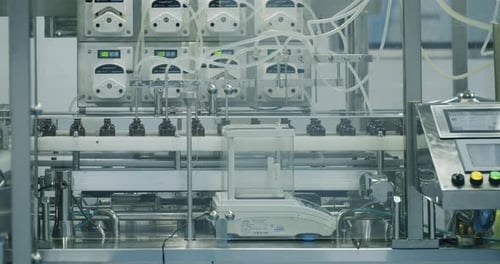 Pharmacy Factory Healthcare and Automated Technology Concept