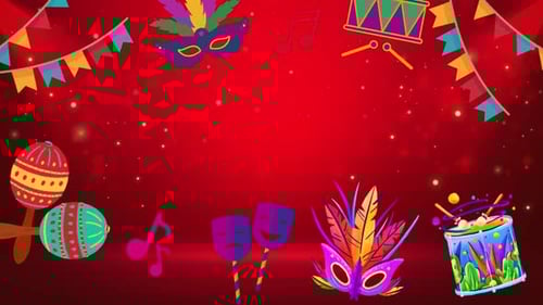 Colorful Carnival Celebration Motion Background with Falling Stars