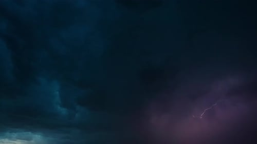Electrical Thunderstorm Energy Lightning Bolts Flash Through Clouds