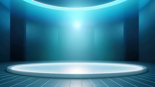 Podium Futuristische Vitrine mit Plattform für Produktausstellungen. Leeres modernes Bühnendisplay