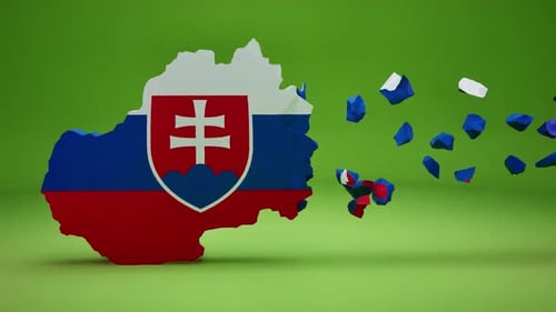 Slovakia Map With Flag