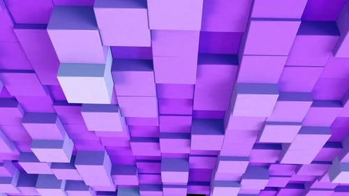 Abstract Geometric Cubes Pulsating Purple Background Loop