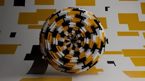 Animation Of Abstract Geometric Rotating 3 D