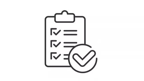 Animated Checklist and Success Checkmark Icon in Minimalist Style