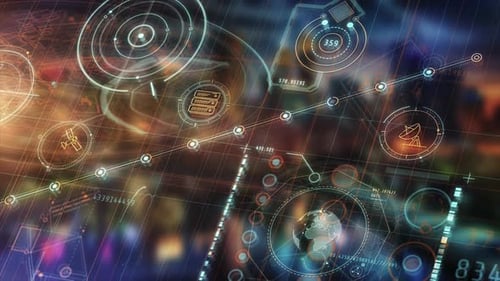 Futuristic Global Communications Network with Satellite Connection