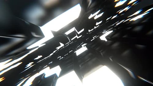 White Beautiful Infinity Tunnel Neon Cubes Background VJ Loop l 4K