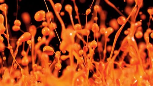 Orange Paint Flying Into Air