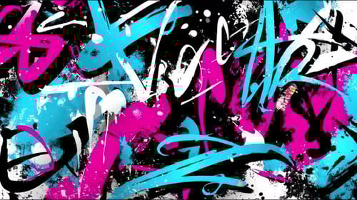 Street Art Beat Texture — loop de fundo de grafite com traçado de pintura desenhado à mão em 4K