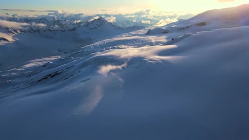 Aerial View of an Alpine Winter Landscape