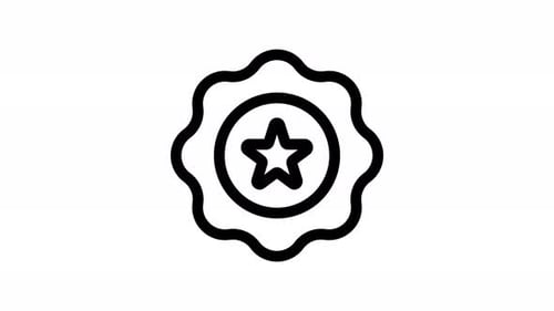 badge line icon animation