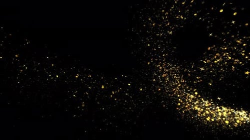 Glittering Magic Trail of Light on Black