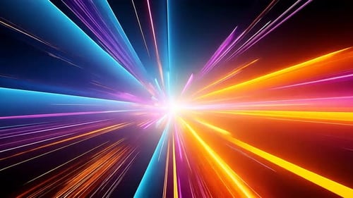 Abstrakter, lebendiger Lichtstoß, der nach außen strahlt