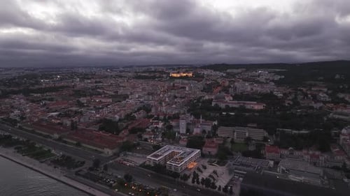 Luftbild über der Stadt Lissabon, Portugal
