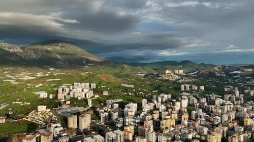 Aerial View City Panorama of Alanya Turkey