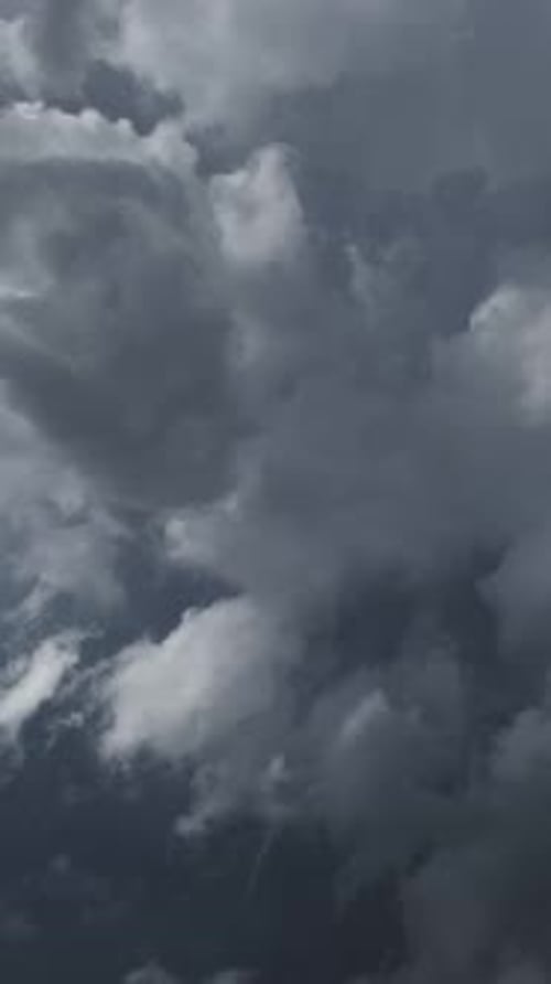 Billowing Storm Clouds Aerial View