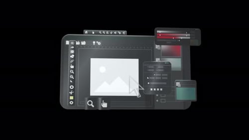 Outil de conception d'édition d'images, application d'interface pour l'édition d'images avec différentes fenêtres et paramètres