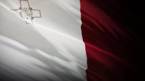 Malta National Flag Waving Animation