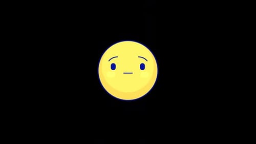 Flat Design Neutral Face Emoji Animation