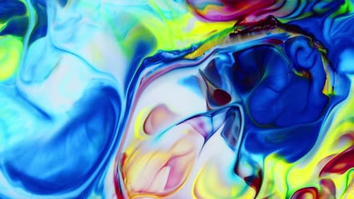 Vibrant Abstract Fluid Paint Swirls