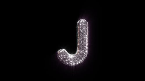 J Letter with Disco Ball aesthetics On Alpha Loop