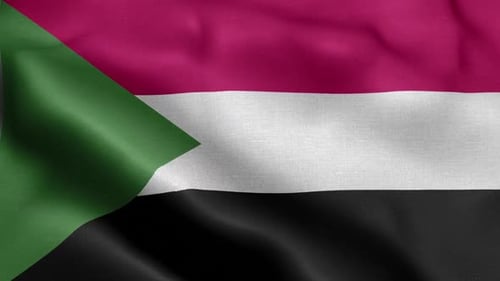 Realistic Waving Flag of Sudan Loop