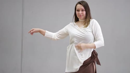 Professional Dancer Performing Modern Choreography in Studio