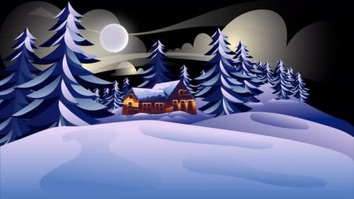 Winter Is Coming Village Landscape 4K On Alpha Channel
