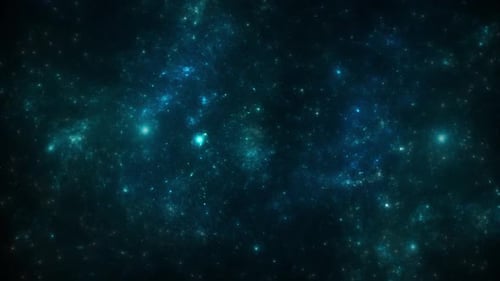 4k Stars With Green Lights Waving In Space