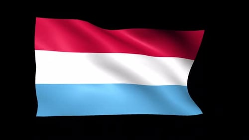Realistic Waving Flag of Luxembourg Animation