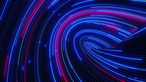 Abstract Neon Lines Flowing Tunnel Background Loop