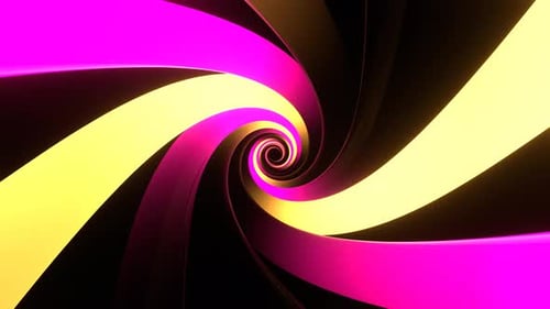 Pink And Yellow Neon Spirals Background Vj Loop In 4K