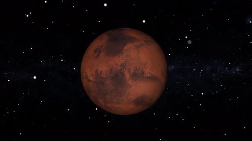 Mars planet animation in space. 2290