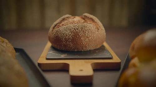 Delicious Fresh Baked Bread Display on Table