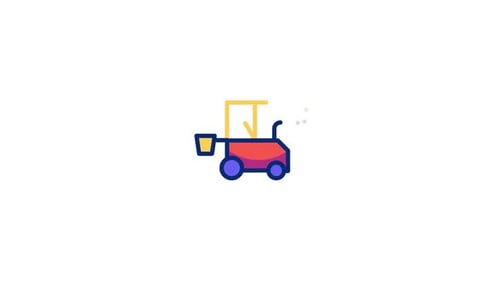Animated Flat Design Shopping Cart Checkmark Icon