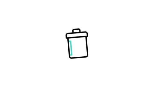 Animated Minimalist Trash Can Icon Opening and Closing