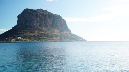 Vista de la isla de Monemvasia en Grecia