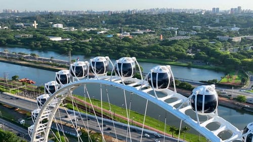 Landmark Ferris Wheel Entertainment at Downtown Sao Paulo Brazil.