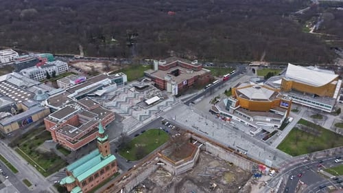 Aerial view of the Kulturforum , Tiergarten , Berlin , Germany
