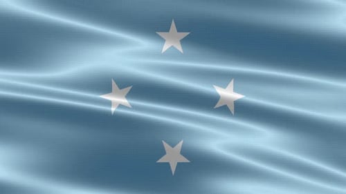 Waving Flag of Federated States of Micronesia
