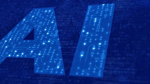 Concept d'intelligence artificielle, d'apprentissage automatique et d'informatique avec fond de circuit